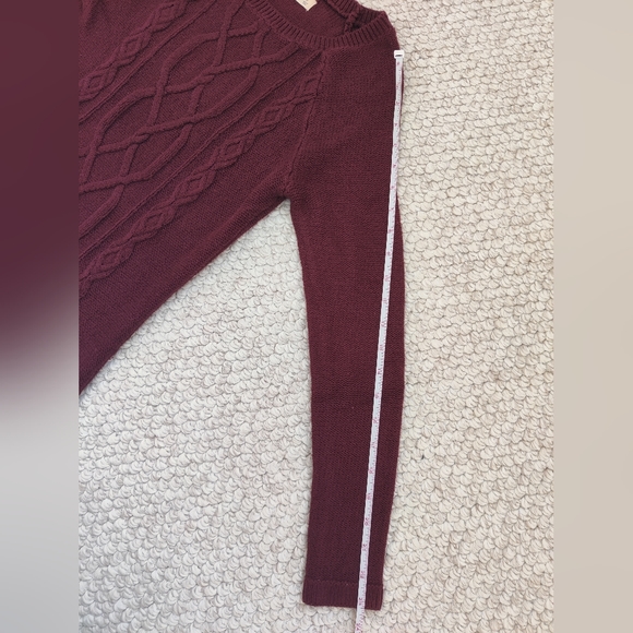 Burgundy Knit Sweater Mini Dress - Picture 9 of 10